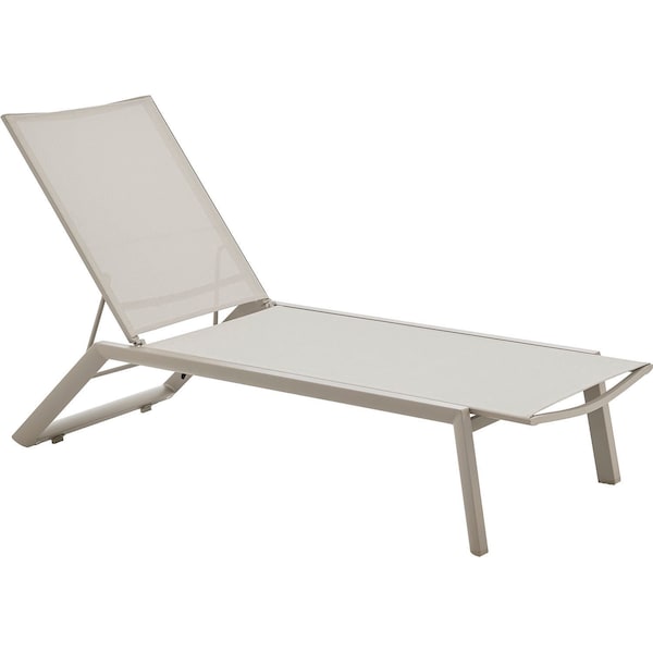 Global Industrial Outdoor Sling Chaise Lounge Chair, Khaki Sling, Tan Frame 437002TN - main
